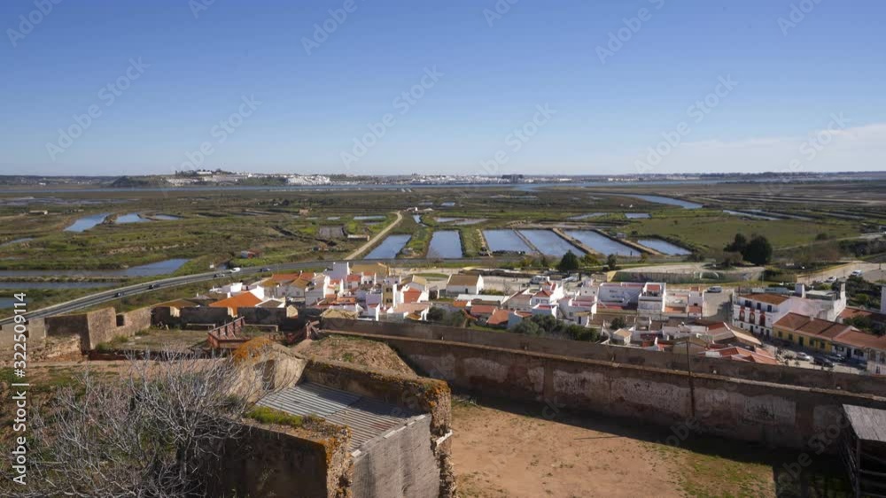 Castro Marim saline view from the castle in Algarve, Portugal Castro Marim saline view from the castle in Algarve, Portugal