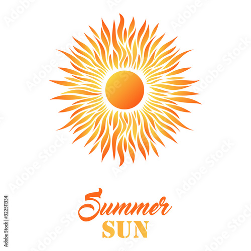 Summer Sun Card. Decorative Desigh for Holiday Greetings