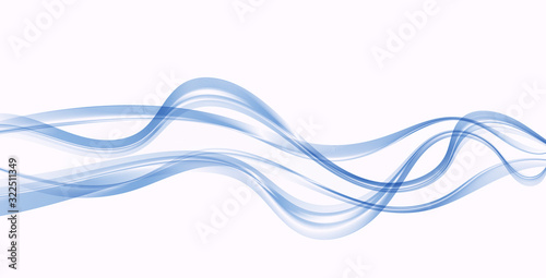 Abstract vector wavy, blue lines in the form of abstract waves background eps10