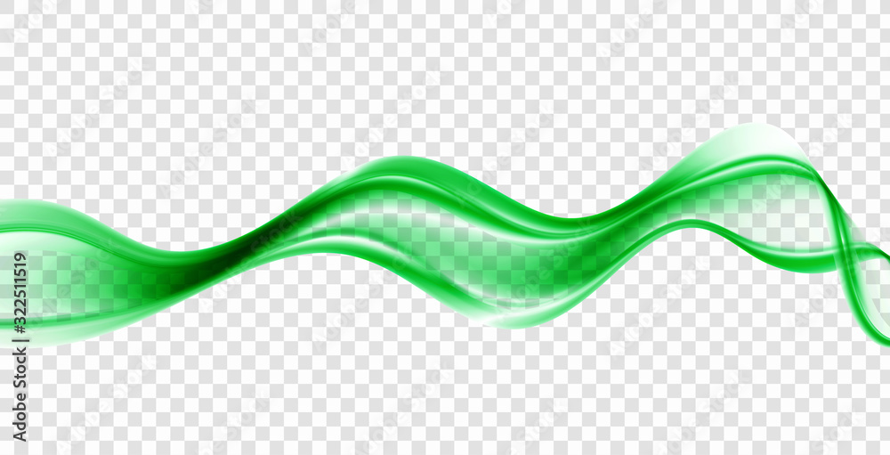 Green wavy lines. Vector green wave background. Brochure, website