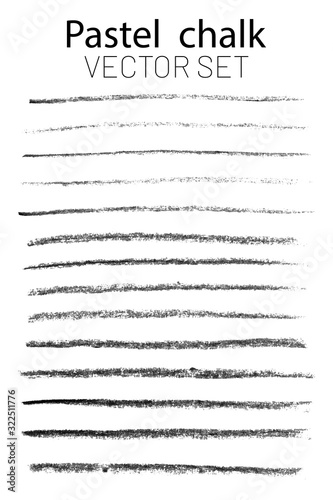 Black and white vector set of brush strokes with a pencil, crayon and marker traced in good quality and isolated on white