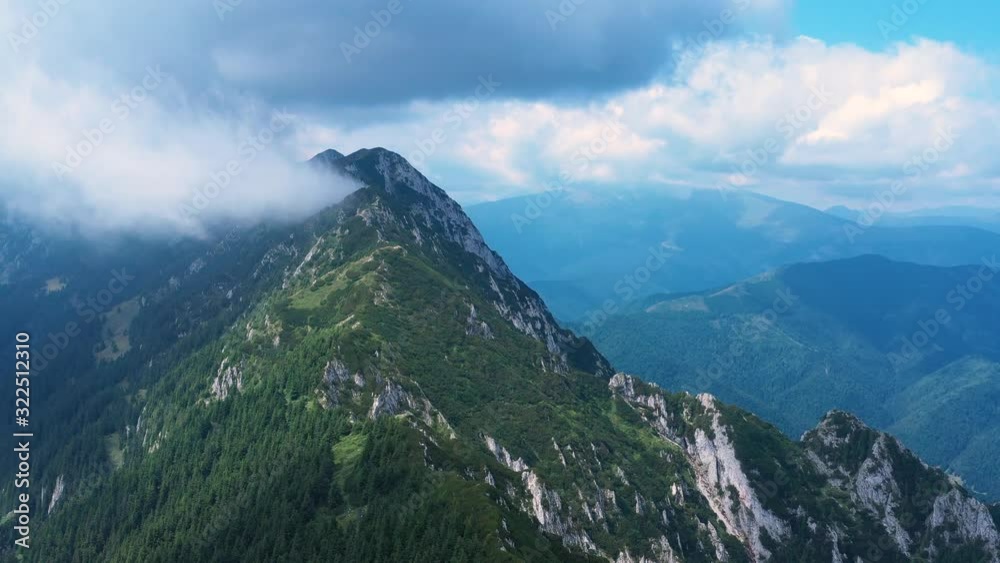 Piatra Craiului seen from a drone. Piatra Craiului seen from a drone.