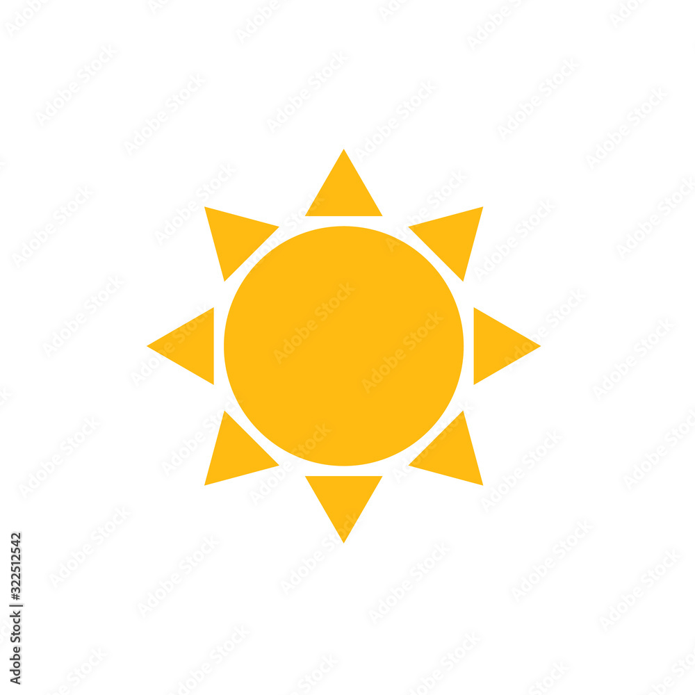 Sun Simple Icon Weather Summer Symbol Sign Sun Simple Icon Weather Summer Symbol Sign