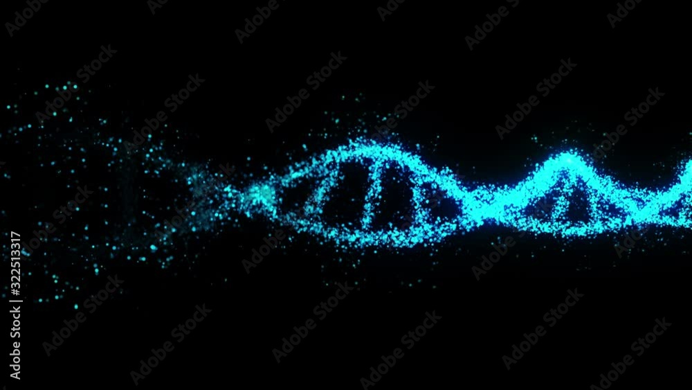 DNA molecule helix as a symbol for genetics code. Medicine and technology concept. Science biotechnology. Loop animation.