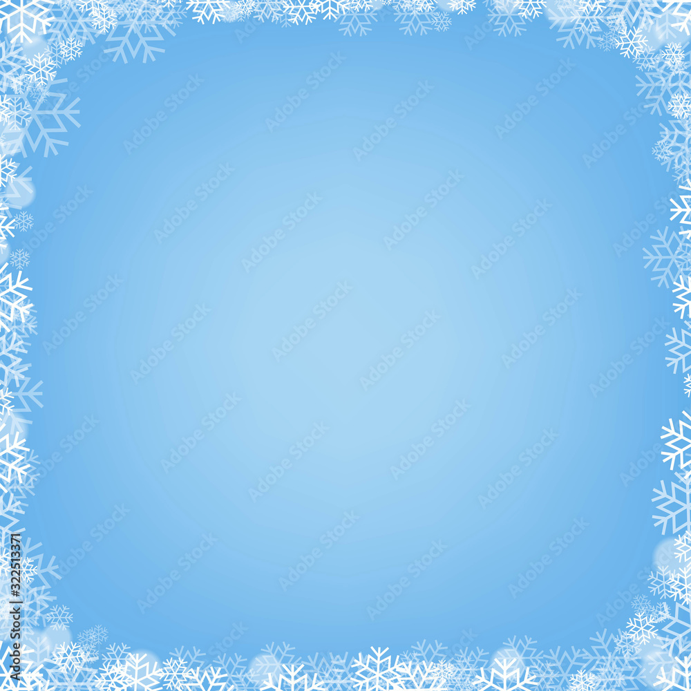 Blue Poster With Winter Border