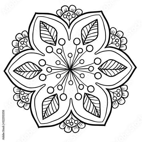 decorative floral mandala. tattoo in mehendi style