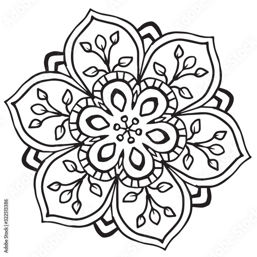 decorative floral mandala. tattoo in mehendi style