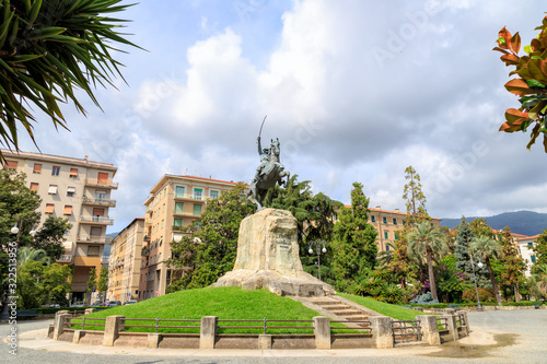 La Spezia, Italy. Equestrian monument Monument of Giuseppe Garibaldi created by Antonio Garella (1862 - 1919) photo