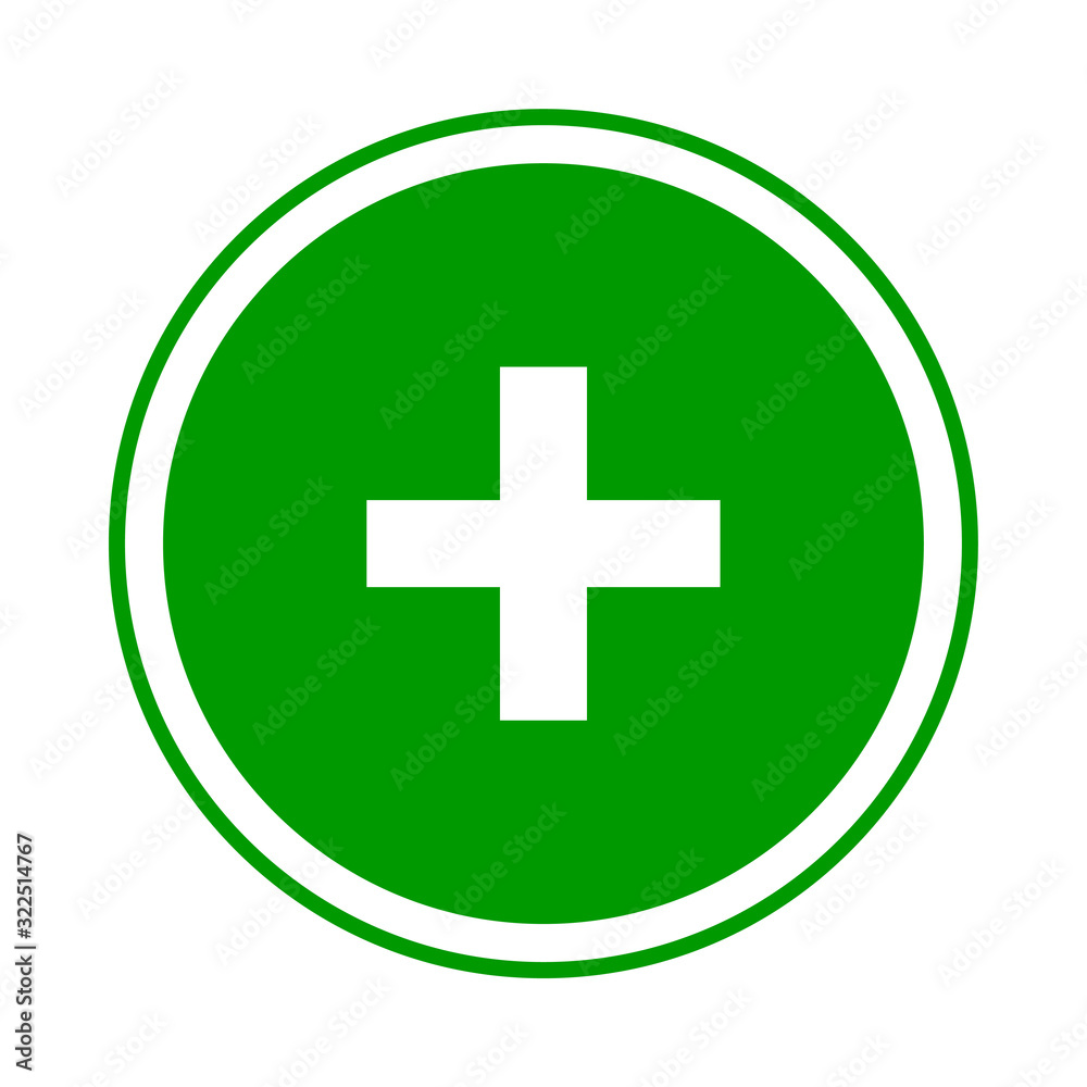 Round green plus sign icon, button. Flat add, positive symbol isolated on a white background. EPS10 vector file Round green plus sign icon, button. Flat add, positive symbol isolated on a white background. EPS10 vector file