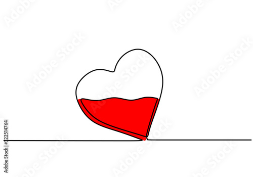 One line heart symbol. Cont...