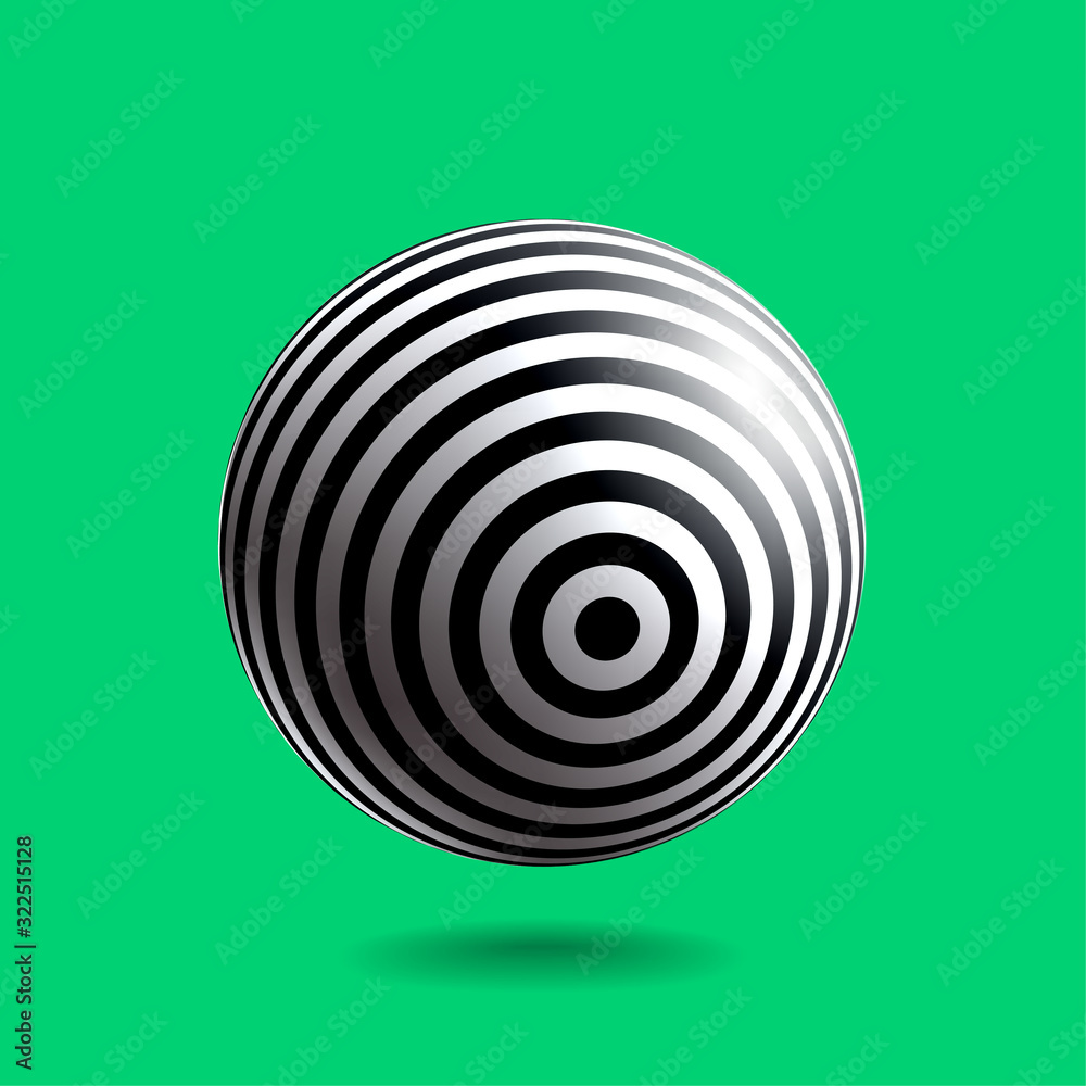 Black white striped sphere-55 Black white striped sphere-55