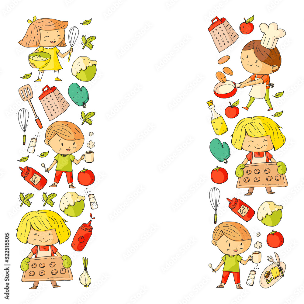 Healthy food and cooking. Fruits, vegetables, household. Doodle vector set. Healthy food and cooking. Fruits, vegetables, household. Doodle vector set.