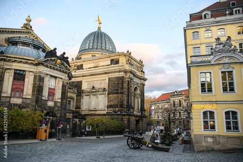 View to Academy of Fine Arts in down town Dresden, Germany. November 2019