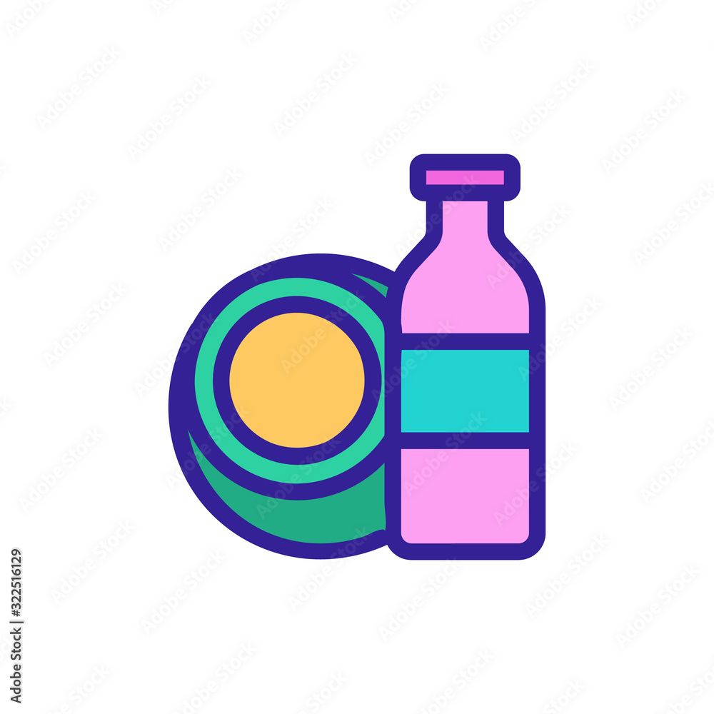 Coconut milk icon vector. Thin line sign. Isolated contour symbol illustration Coconut milk icon vector. Thin line sign. Isolated contour symbol illustration