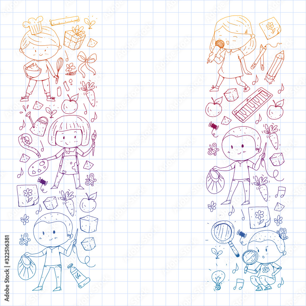 Back to school vector pattern. Education icons for children. Back to school vector pattern. Education icons for children.