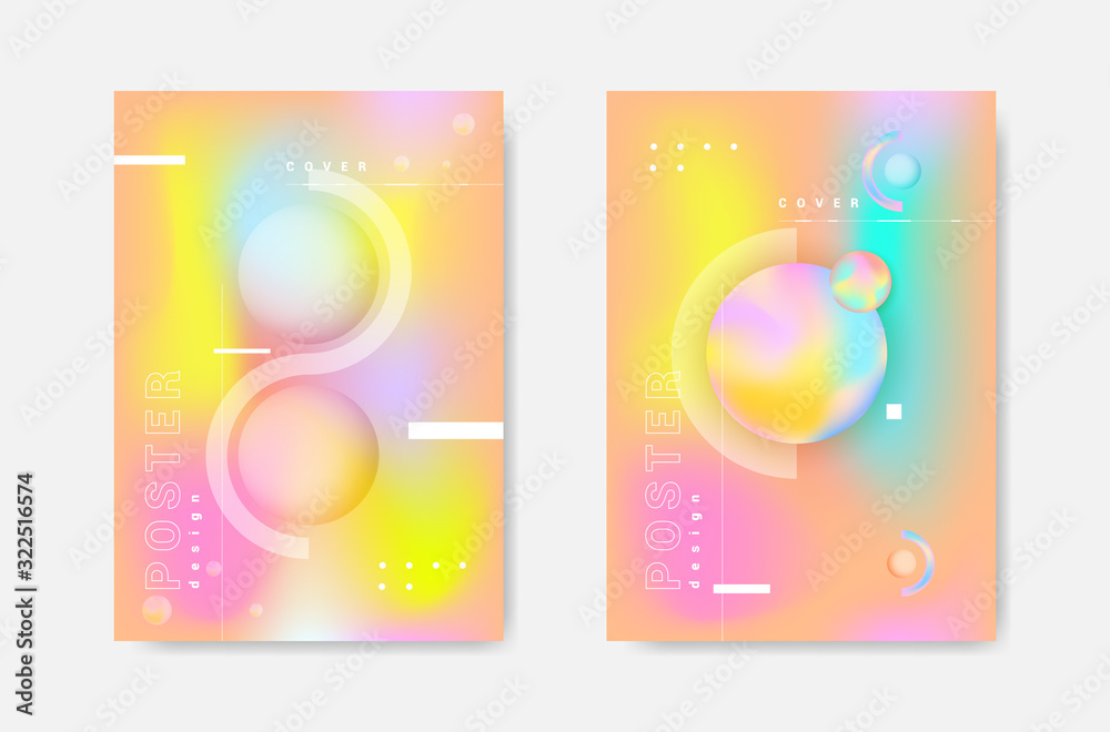 Abstract poster. Modern design futuristic banners with vibrant gradient shapes and minimalist elements. 