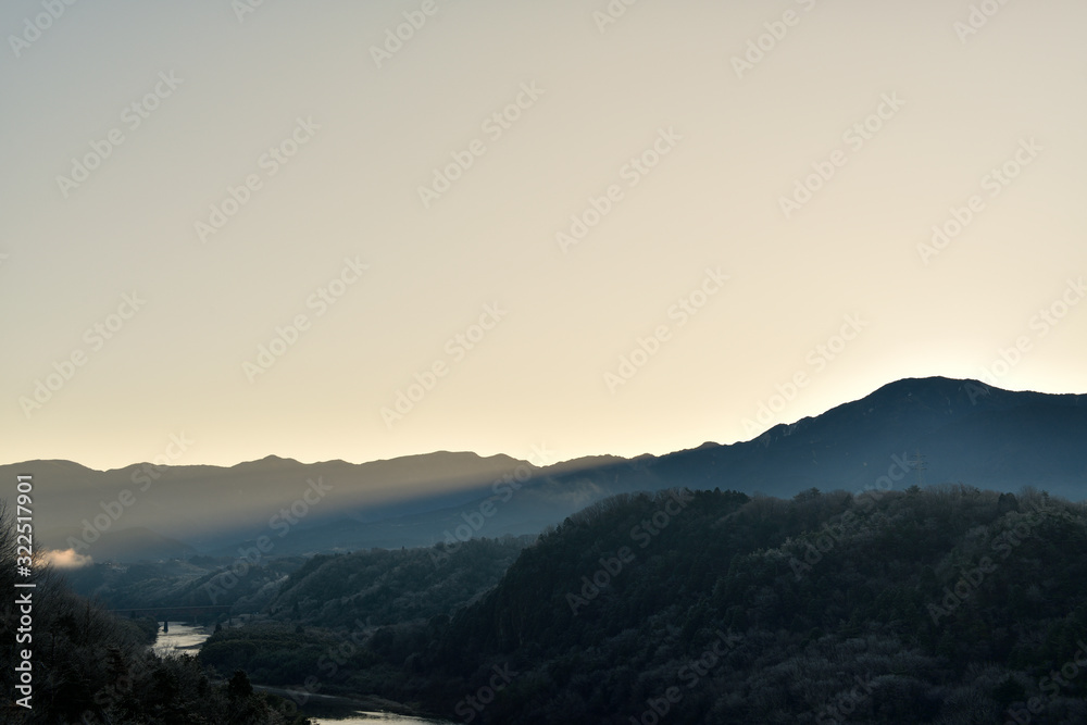 恵那山と初日の出