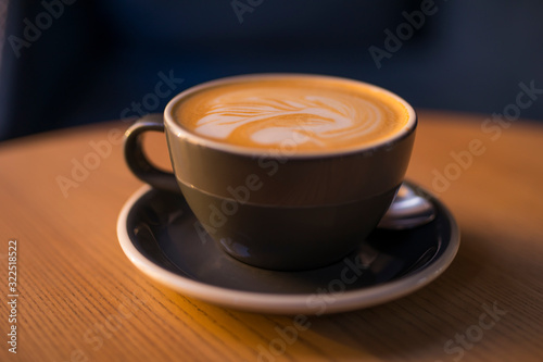 Classical latte in a cup