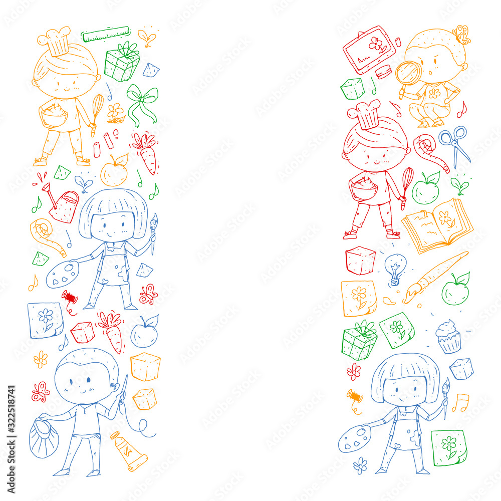 Back to school vector pattern. Education icons for children. Back to school vector pattern. Education icons for children.