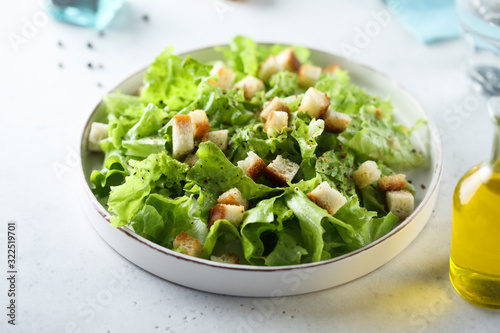 Homemade classic Caesar salad