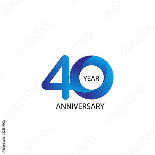 40 Year Anniversary Vector Template Design Illustration