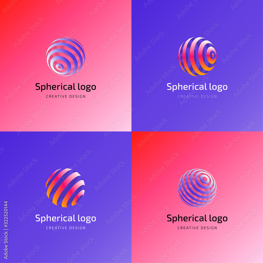 Vector logo design. Spherical globe icon with text. Template of logotype for business, communication, analytics, consult, education of world value. Vector logo design. Spherical globe icon with text. Template of logotype for business, communication, analytics, consult, education of world value.