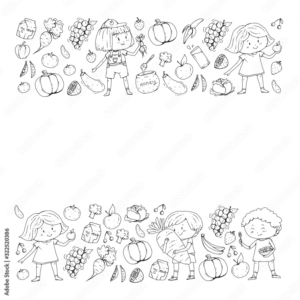Children eating healthy food. Sport, fitness. Children eating healthy food. Sport, fitness.