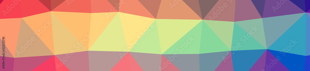 Illustration of abstract Green, Orange, Pink, Red banner low poly background. Beautiful polygon design pattern.