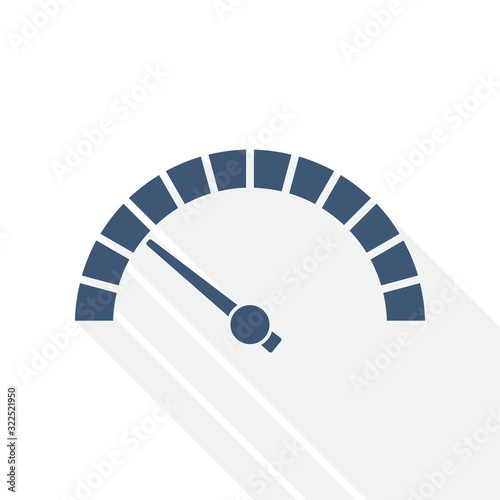Speed meter vector icon, fast indicator concept flat design illustration