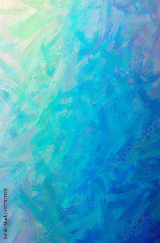 Illustration of abstract Blue, Green, Yellow And Purple Bristle Brush Oil Paint Vertical background. © sharafmaksumov