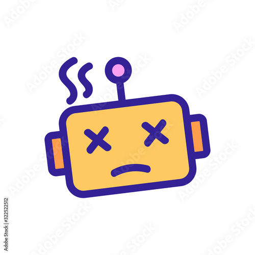 Chat bot icon vector. Thin line sign. Isolated contour symbol illustration