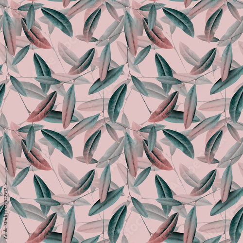 Leaves seamless pattern. Artistic background. © max craft