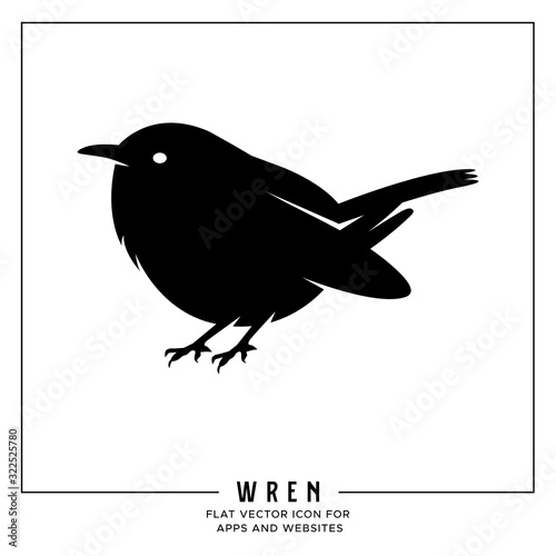 Fotografia Wren flat vector icon for apps and websites