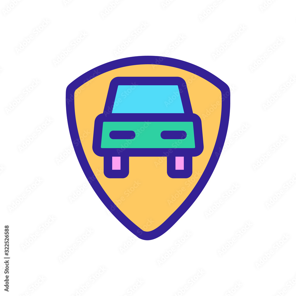Car protection icon vector. Thin line sign. Isolated contour symbol illustration Car protection icon vector. Thin line sign. Isolated contour symbol illustration