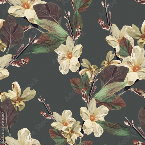 Floral seamless pattern. Hand drawn template.
