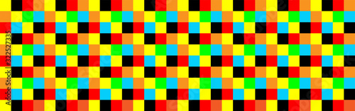 Panorama abstract colorful square background. Pixels in all colors of the spectrum. Colorful cubes background image and design element.