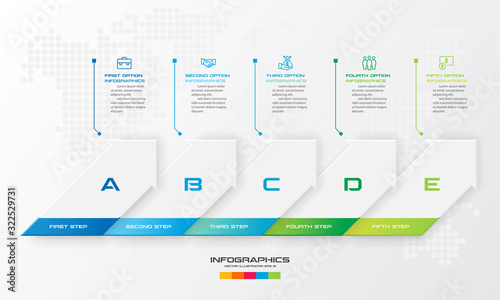 5 steps arrow infographic element,Business concept,Vector illustration.