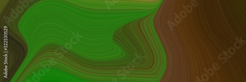 surreal banner with dark olive green, very dark green and forest green colors. dynamic curved lines with fluid flowing waves and curves