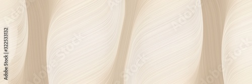 artistic horizontal banner with antique white, tan and pastel gray colors. dynamic curved lines with fluid flowing waves and curves