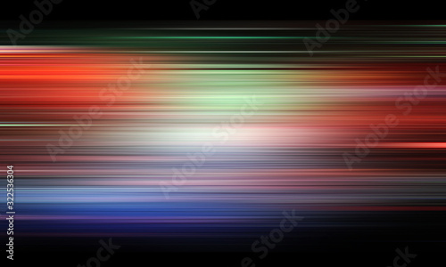 Abstract blured neon colorful line on black background