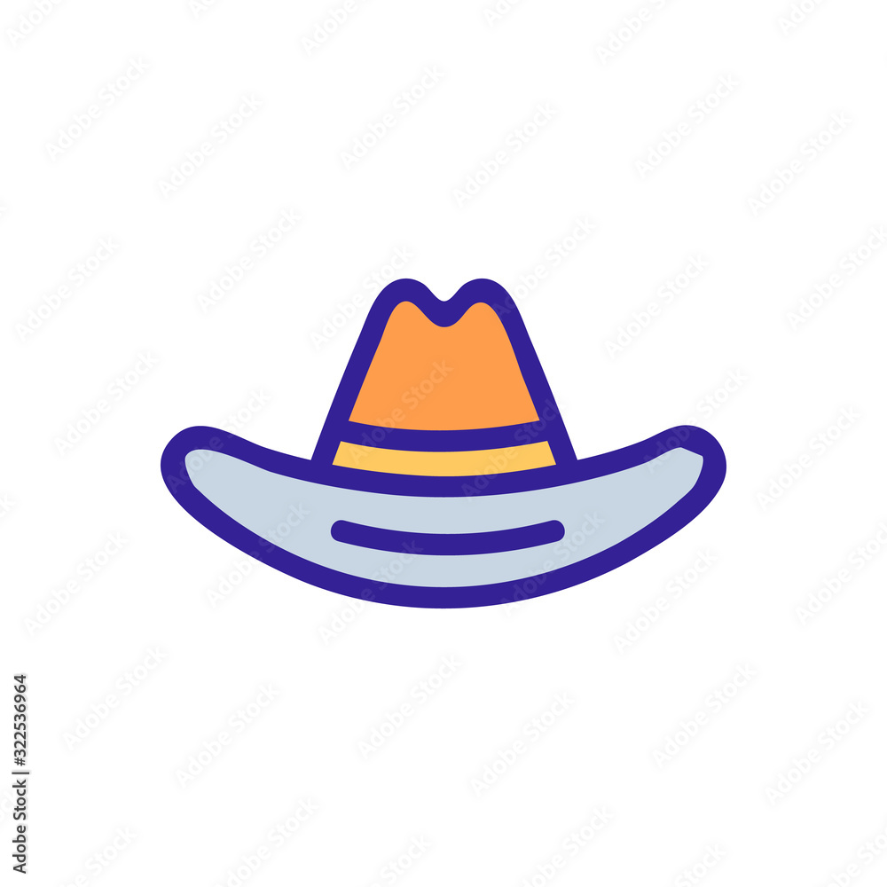 hat icon vector. Thin line sign. Isolated contour symbol illustration hat icon vector. Thin line sign. Isolated contour symbol illustration