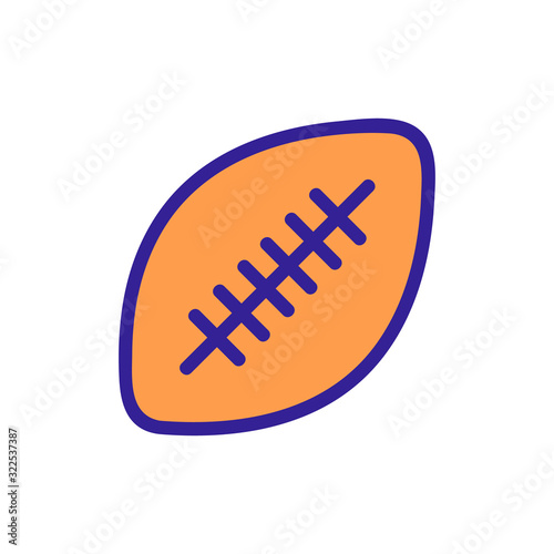 Rugby ball icon vector. Thin line sign. Isolated contour symbol illustration © vectorwin