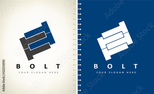 metal bolt logo vector design. 