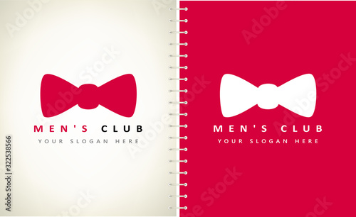Bow tie logo vector. Design mens club.