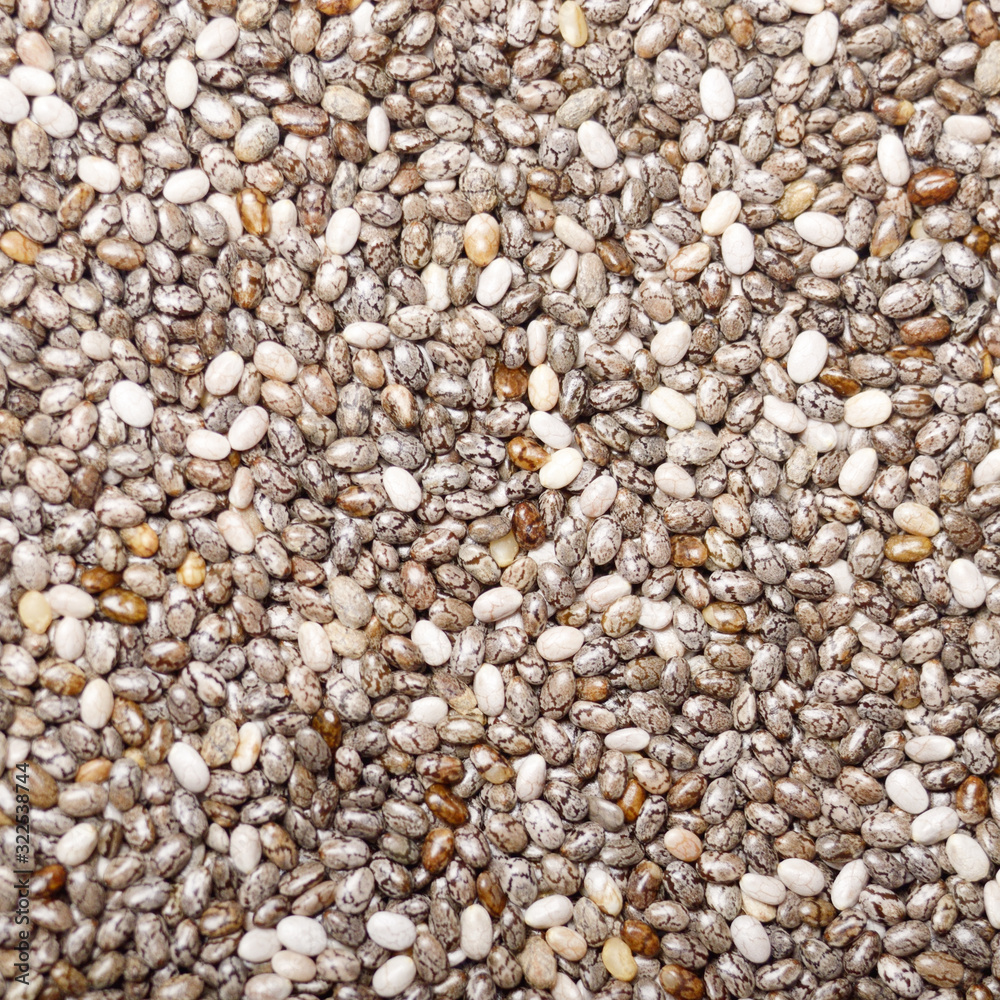 Natural raw healthy organic Chia seeds closeup