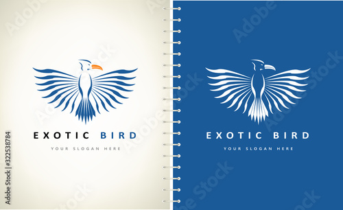 Bird exotic logo vector design