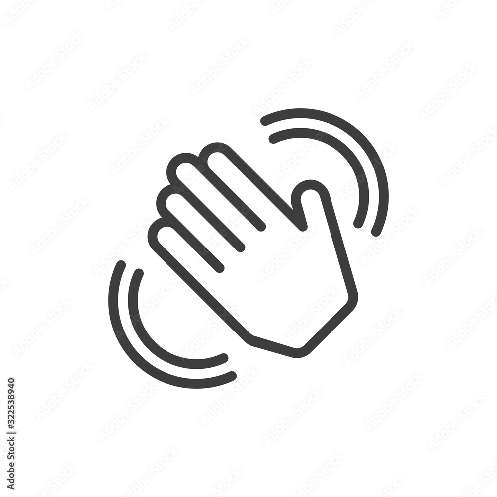 Hand Waving icon in flat style. Goodbye or hello gesture sign concept. Hand wave, waving sign. Vector illustration EPS 10. Hand Waving icon in flat style. Goodbye or hello gesture sign concept. Hand wave, waving sign. Vector illustration EPS 10.