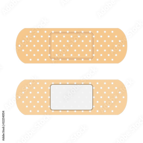Medical adhesive tape plasters. Elastic medical plasters bandage in realistic style. First aid, medicine concepts. Vector illustration EPS 10.