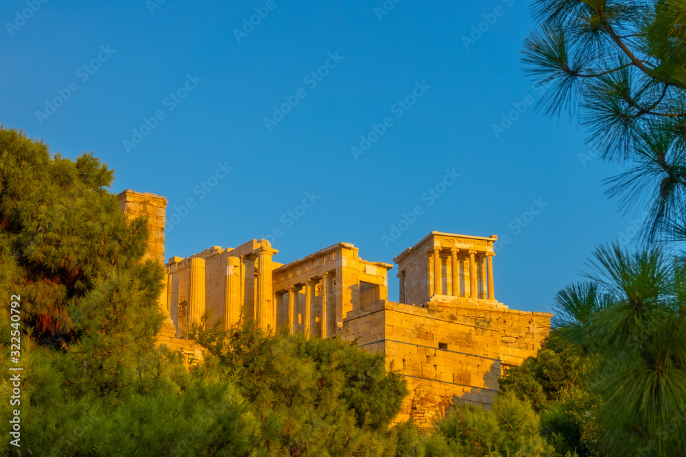 Entrance to the Acropolis in the Sunset