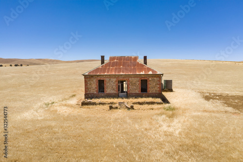 Aerial view of the iconic Burra homestead in South Australia, which is a magnet for landscape photographers and artists